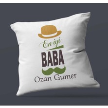 Hediye Zengini Kişiye Özel En Iyi Baba Tasarımlı Saten Kare Yastık