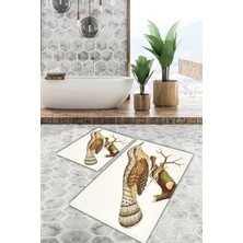 Modanoiva  Yıkanabilir Kaymaz Dot Taban 2'li Banyo Paspası ( 50CM x 60CM - 60CM x 100CM) MNP1122