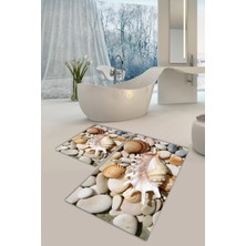 Modanoiva  Yıkanabilir Kaymaz Dot Taban 2'li Banyo Paspası ( 50CM x 60CM - 60CM x 100CM) MNP1008