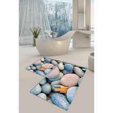 Modanoiva  Yıkanabilir Kaymaz Dot Taban 2'li Banyo Paspası ( 50CM x 60CM - 60CM x 100CM) MNP1009