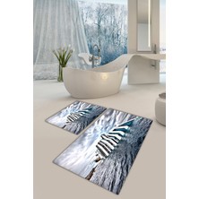 Modanoiva Yıkanabilir Kaymaz Dot Taban 2'li Banyo Paspası ( 50CM x 60CM - 60CM x 100CM) MNP1019