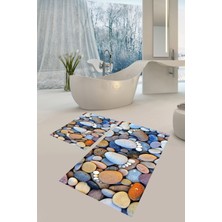 Modanoiva  Yıkanabilir Kaymaz Dot Taban 2'li Banyo Paspası ( 50CM x 60CM - 60CM x 100CM) MNP1027