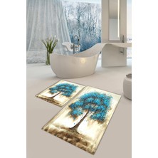Modanoiva  Yıkanabilir Kaymaz Dot Taban 2'li Banyo Paspası ( 50CM x 60CM - 60CM x 100CM) MNP1031