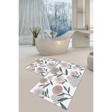 Modanoiva  Yıkanabilir Kaymaz Dot Taban 2'li Banyo Paspası ( 50CM x 60CM - 60CM x 100CM) MNP1064