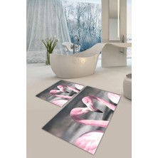 Modanoiva  Yıkanabilir Kaymaz Dot Taban 2'li Banyo Paspası ( 50CM x 60CM - 60CM x 100CM) MNP1073