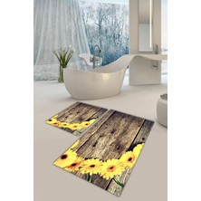 Modanoiva Yıkanabilir Kaymaz Dot Taban 2'li Banyo Paspası ( 50CM x 60CM - 60CM x 100CM) MNP1092