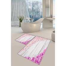 Modanoiva Yıkanabilir Kaymaz Dot Taban 2'li Banyo Paspası ( 50CM x 60CM - 60CM x 100CM) MNP1093