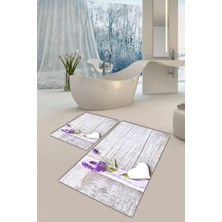 Modanoiva  Yıkanabilir Kaymaz Dot Taban 2'li Banyo Paspası ( 50CM x 60CM - 60CM x 100CM) MNP1096