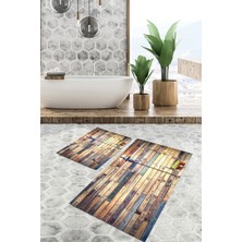 Modanoiva  Yıkanabilir Kaymaz Dot Taban 2'li Banyo Paspası ( 50CM x 60CM - 60CM x 100CM) MNP1104