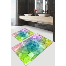 Modanoiva  Yıkanabilir Kaymaz Dot Taban 2'li Banyo Paspası ( 50CM x 60CM - 60CM x 100CM) MNP1138