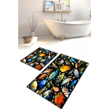 Modanoiva Yıkanabilir Kaymaz Dot Taban 2'li Banyo Paspası ( 50CM x 60CM - 60CM x 100CM) MNP1151