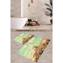 Modanoiva  Yıkanabilir Kaymaz Dot Taban 2'li Banyo Paspası ( 50CM x 60CM - 60CM x 100CM) MNP1157