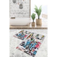 Modanoiva  Yıkanabilir Kaymaz Dot Taban 2'li Banyo Paspası ( 50CM x 60CM - 60CM x 100CM) MNP1166