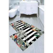 Modanoiva  Yıkanabilir Kaymaz Dot Taban 2'li Banyo Paspası ( 50CM x 60CM - 60CM x 100CM) MNP1167