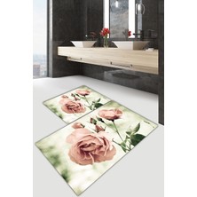 Modanoiva  Yıkanabilir Kaymaz Dot Taban 2'li Banyo Paspası ( 50CM x 60CM - 60CM x 100CM) MNP1172