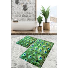 Modanoiva  Yıkanabilir Kaymaz Dot Taban 2'li Banyo Paspası ( 50CM x 60CM - 60CM x 100CM) MNP1189