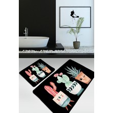 Modanoiva  Yıkanabilir Kaymaz Dot Taban 2'li Banyo Paspası ( 50CM x 60CM - 60CM x 100CM) MNP3078