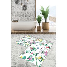 Modanoiva Yıkanabilir Kaymaz Dot Taban 2'li Banyo Paspası ( 50CM x 60CM - 60CM x 100CM) MNP1137