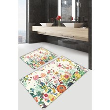 Modanoiva  Yıkanabilir Kaymaz Dot Taban 2'li Banyo Paspası ( 50CM x 60CM - 60CM x 100CM) MNP1140