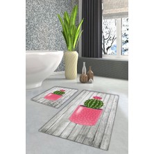 Modanoiva  Yıkanabilir Kaymaz Dot Taban 2'li Banyo Paspası ( 50CM x 60CM - 60CM x 100CM) MNP1174