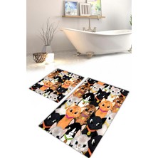 Modanoiva  Yıkanabilir Kaymaz Dot Taban 2'li Banyo Paspası ( 50CM x 60CM - 60CM x 100CM) MNP1180