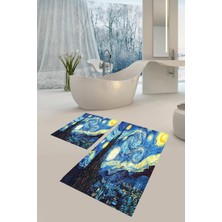 Modanoiva  Yıkanabilir Kaymaz Dot Taban 2'li Banyo Paspası ( 50CM x 60CM - 60CM x 100CM) MNP1001