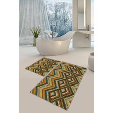 Modanoiva Yıkanabilir Kaymaz Dot Taban 2'li Banyo Paspası ( 50CM x 60CM - 60CM x 100CM) MNP1021