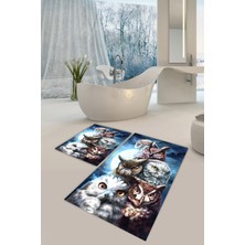 Modanoiva  Yıkanabilir Kaymaz Dot Taban 2'li Banyo Paspası ( 50CM x 60CM - 60CM x 100CM) MNP1057