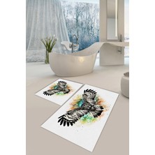 Modanoiva  Yıkanabilir Kaymaz Dot Taban 2'li Banyo Paspası ( 50CM x 60CM - 60CM x 100CM) MNP1062