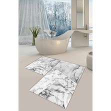 Modanoiva  Yıkanabilir Kaymaz Dot Taban 2'li Banyo Paspası ( 50CM x 60CM - 60CM x 100CM) MNP1067