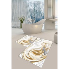 Modanoiva  Yıkanabilir Kaymaz Dot Taban 2'li Banyo Paspası ( 50CM x 60CM - 60CM x 100CM) MNP1068