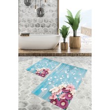 Modanoiva  Yıkanabilir Kaymaz Dot Taban 2'li Banyo Paspası ( 50CM x 60CM - 60CM x 100CM) MNP1102