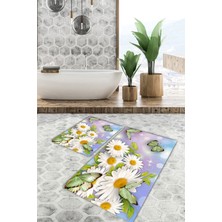 Modanoiva  Yıkanabilir Kaymaz Dot Taban 2'li Banyo Paspası ( 50CM x 60CM - 60CM x 100CM) MNP1142