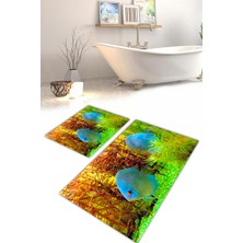 Modanoiva  Yıkanabilir Kaymaz Dot Taban 2'li Banyo Paspası ( 50CM x 60CM - 60CM x 100CM) MNP1152