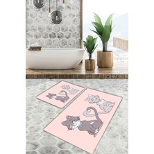Modanoiva  Yıkanabilir Kaymaz Dot Taban 2'li Banyo Paspası ( 50CM x 60CM - 60CM x 100CM) MNP1153