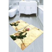 Modanoiva  Yıkanabilir Kaymaz Dot Taban 2'li Banyo Paspası ( 50CM x 60CM - 60CM x 100CM) MNP1160