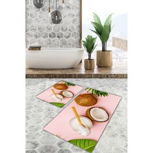Modanoiva  Yıkanabilir Kaymaz Dot Taban 2'li Banyo Paspası ( 50CM x 60CM - 60CM x 100CM) MNP1179