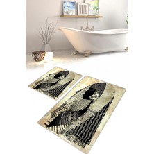 Modanoiva  Yıkanabilir Kaymaz Dot Taban 2'li Banyo Paspası ( 50CM x 60CM - 60CM x 100CM) MNP1195
