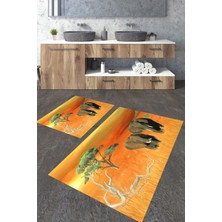 Modanoiva  Yıkanabilir Kaymaz Dot Taban 2'li Banyo Paspası ( 50CM x 60CM - 60CM x 100CM) MNP1196