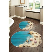 Modanoiva Yıkanabilir Kaymaz Dot Taban 2'li Banyo Paspası ( 50CM x 60CM - 60CM x 100CM) MNP3075