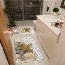 Modanoiva  Yıkanabilir Kaymaz Dot Taban 2'li Banyo Paspası ( 50CM x 60CM - 60CM x 100CM) MNP3079