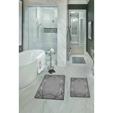 Modanoiva  Yıkanabilir Kaymaz Dot Taban 2'li Banyo Paspası ( 50CM x 60CM - 60CM x 100CM) MNP3081