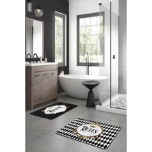 Modanoiva  Yıkanabilir Kaymaz Dot Taban 2'li Banyo Paspası ( 50CM x 60CM - 60CM x 100CM) MNP3091