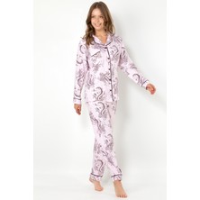 Doremi Cherry Rot Uzun Kollu Kadın Pijama Takımı