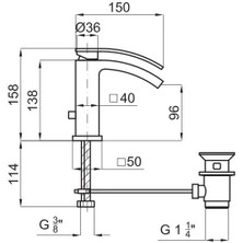 Noken Porcelanosa-Noken Imagıne Lavabo Bataryası - Altın Renk