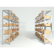 Rafburada 6 Katlı Duble Galvaniz Çelik Raf.depo,arşiv,dosya Rafı. 0.70 MM-31X75-200CM