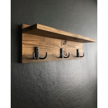 O&A Wood Doğal Ahşap Vestiyer, Dekoratif 3 Askılı Portmanto
