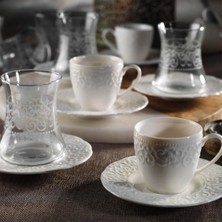 Kütahya Porselen Bone Irem 18 Parça Çay & Kahve Seti