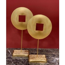 By Ari Ikili Yuvarlak Dekor Gold-Do124-1