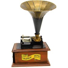 Huramarketing Dekoratif Metal Gramofon Kutu Hediyelik